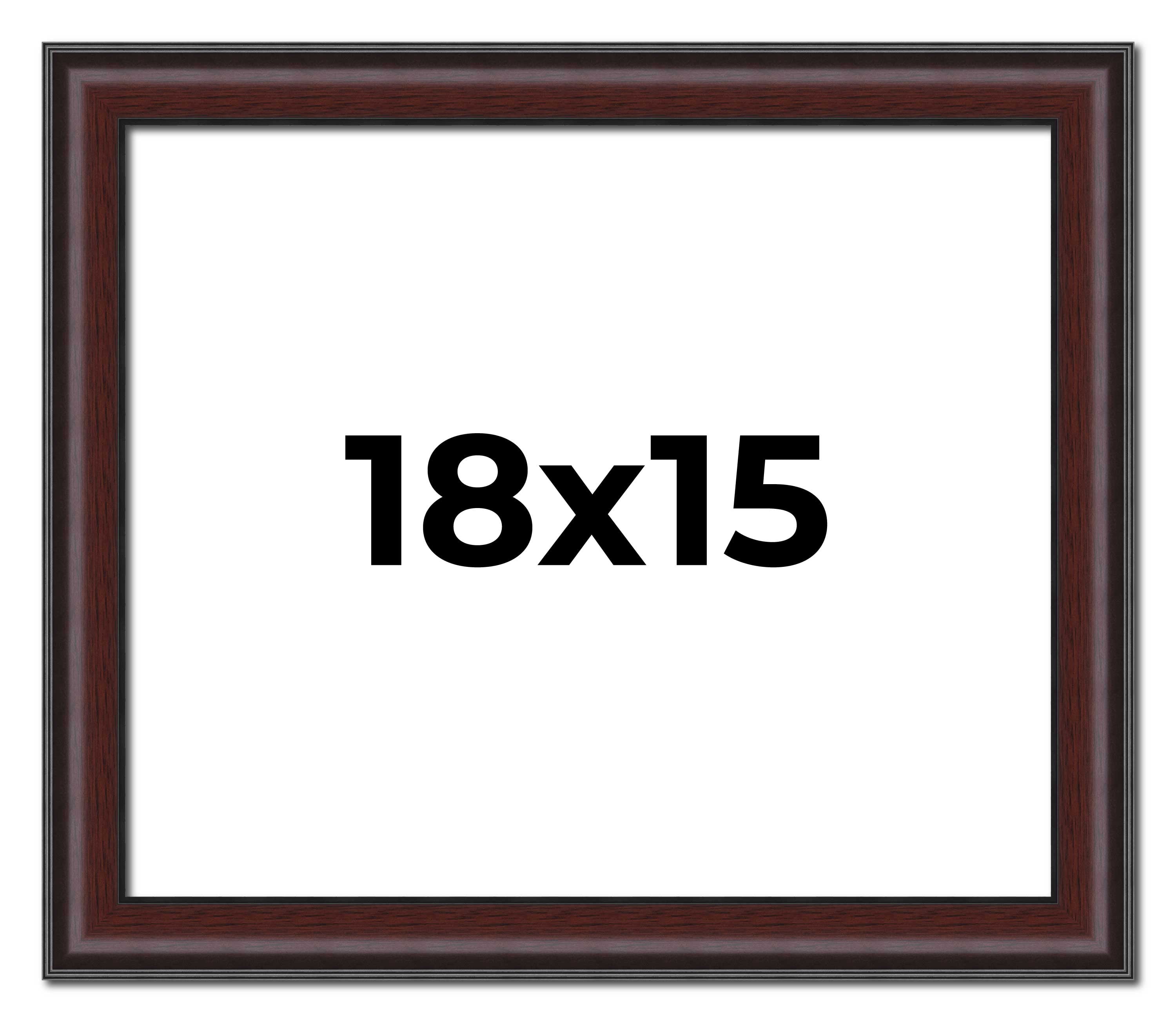18x15 Frame Brown Round Mahogany Solid Wood Picture Frame | 1.625 Inch ...