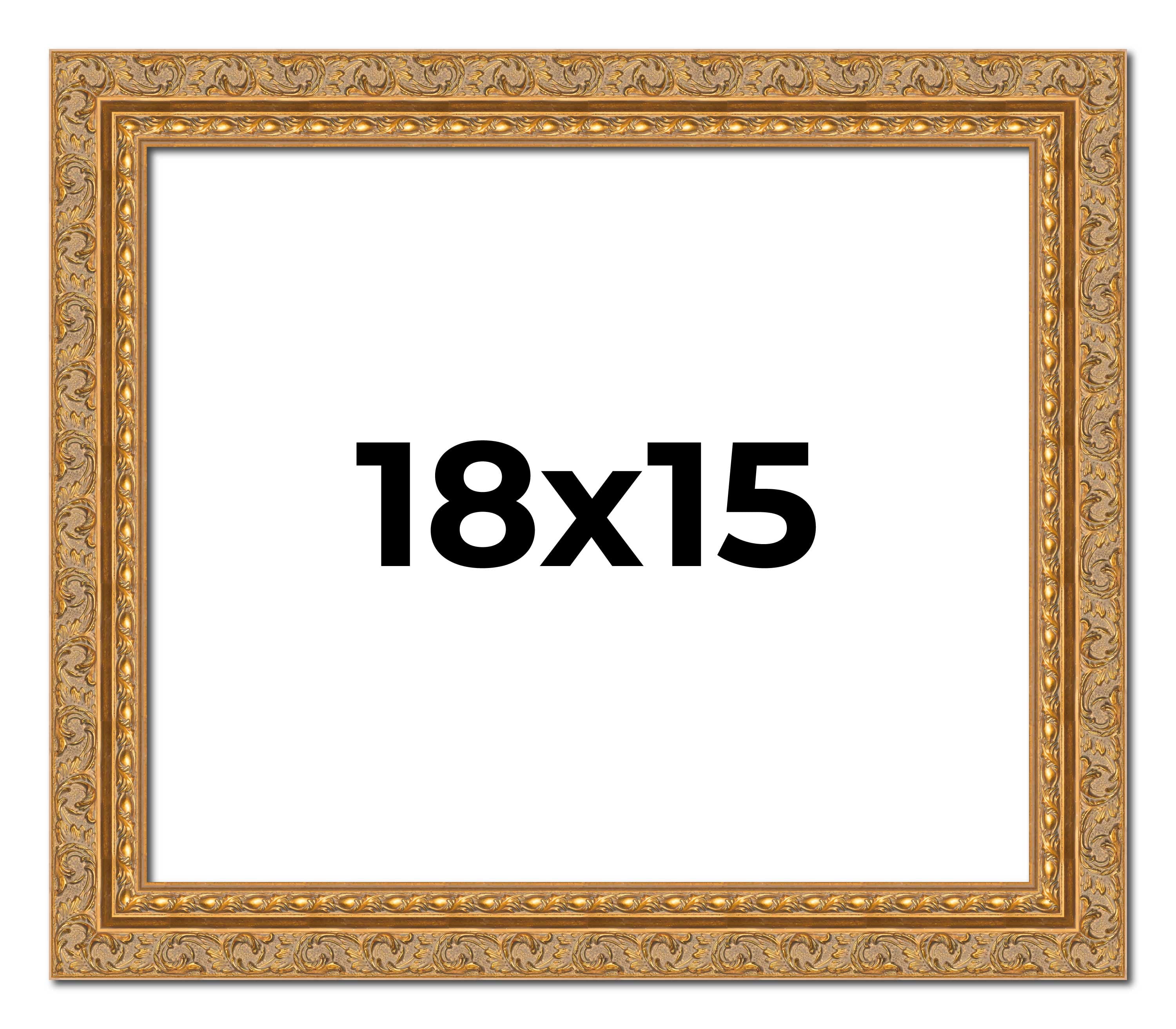 18x15 Frame Gold Ornate Solid Wood Picture Frame | 2 Inch Moulding ...