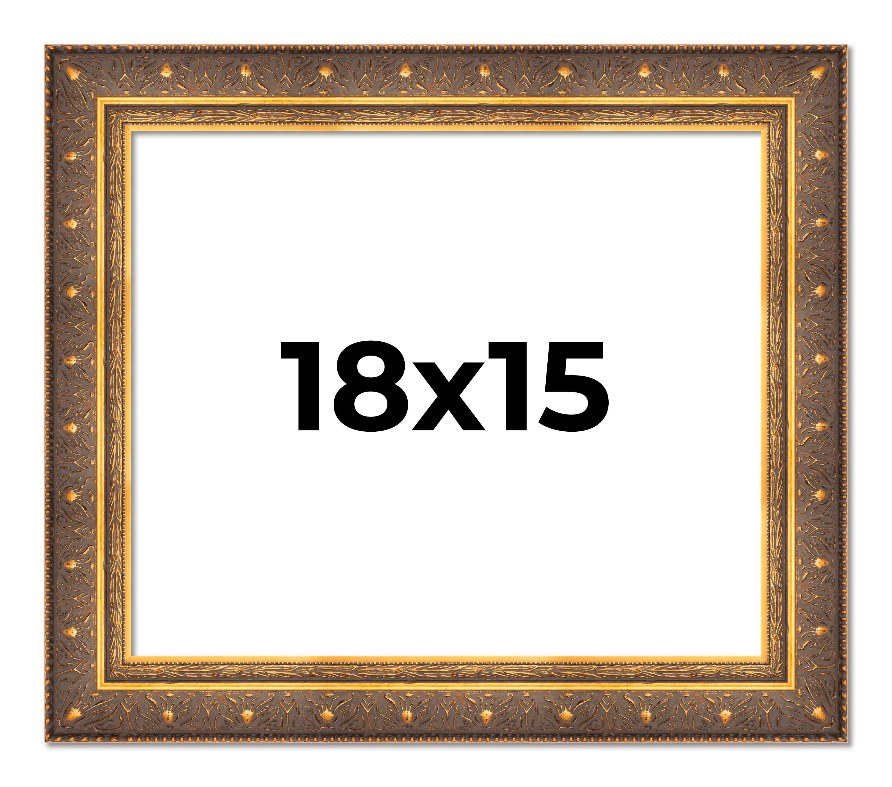 18x15 Frame Vintage Gold Solid Wood Picture Frame | 2.5 Inch Moulding ...
