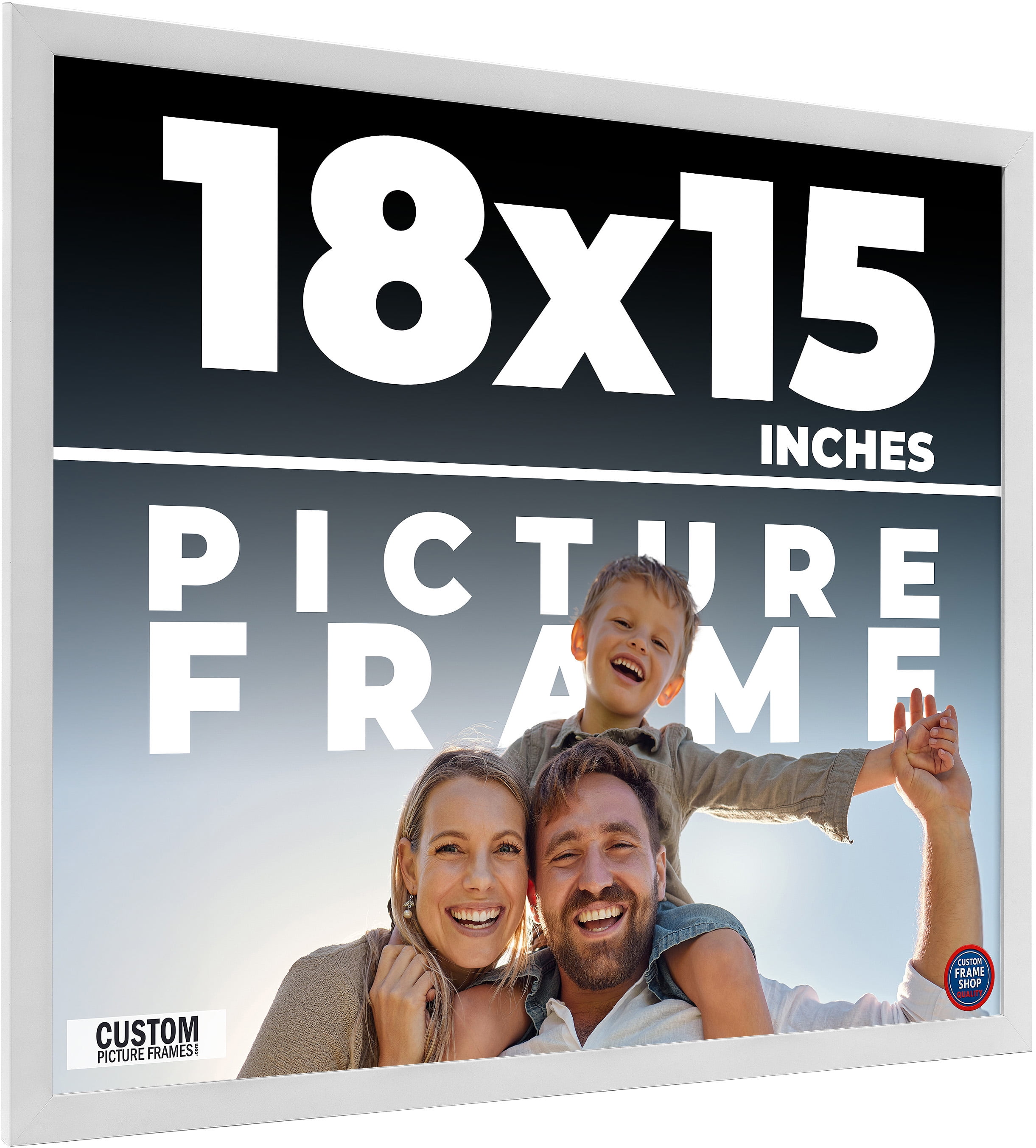 18x15 Frame White Real Wood Picture Frame Width 1.75 inches