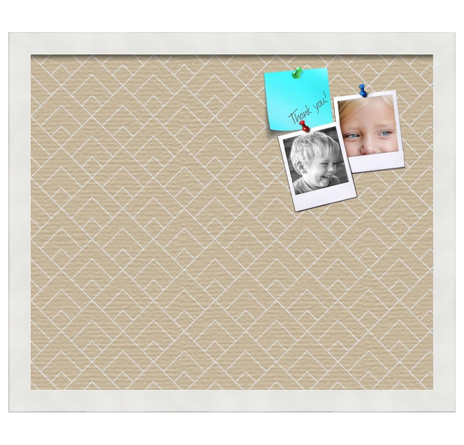 18x15 inch Cork Bulletin Board. This Decorative Framed Pin Board Comes