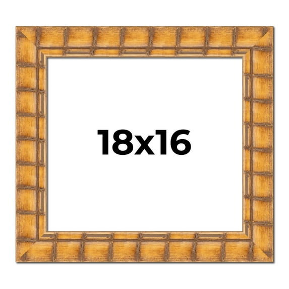 18x16 Frame Beige Real Wood Picture Frame Width 3 inches | Interior Frame Depth 0.5 inches |