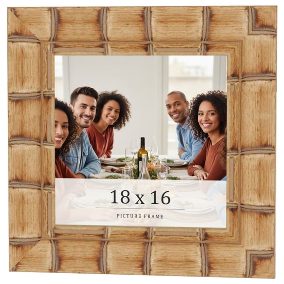 18x16 Frame Beige Real Wood Picture Frame Width 3 inches | Interior Frame Depth 0.5 inches |