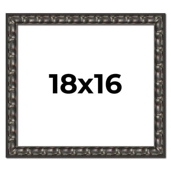 18x16 Frame Black-Brown Medieval Solid Wood Picture Frame | 1.5 Inch Moulding Width | Gotham