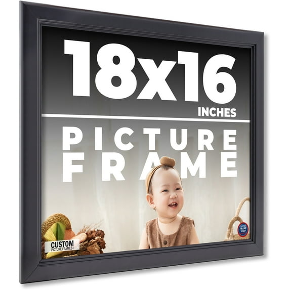 18x16 Frame Black Passaggi Solid Wood Picture Frame Width 1.5 Inches | Interior Depth 0.5 Inches |