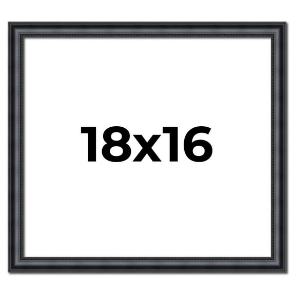 18x16 Frame Black Real Wood Picture Frame Width 1.25 inches | Interior Frame Depth 0.5 inches |
