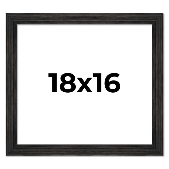 18x16 Frame Black Rustic Barnwood Solid Wood Picture Frame | 1.5 Inch Moulding Width | Includes UV