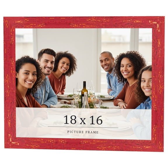 18x16 Frame Red Solid Wood Picture Frame Width 1.125 Inches | Interior Frame Depth 0.5 Inches |