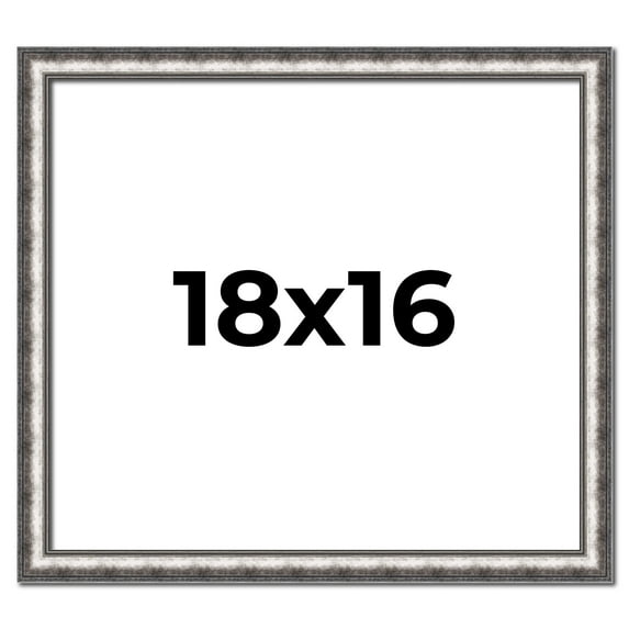 18x16 Frame Silver Real Wood Picture Frame Width 1.125 Inches | Interior Frame Depth 0.5 Inches |