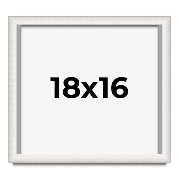 18x16 Shadow Box Silver Brushed Striped Display Frame | 1.625 Inches Deep | 1 Inch Moulding Width |