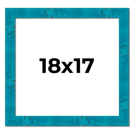18x17 Frame Blue Teal Burl Wood Picture Frame | 1.75 Inch Moulding Width | Interior Frame Depth 0.5