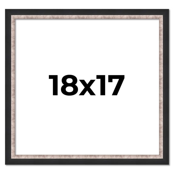 18x17 Frame Silver Real Wood Picture Frame Width 1.25 Inches | Interior Frame Depth 0.75 Inches |