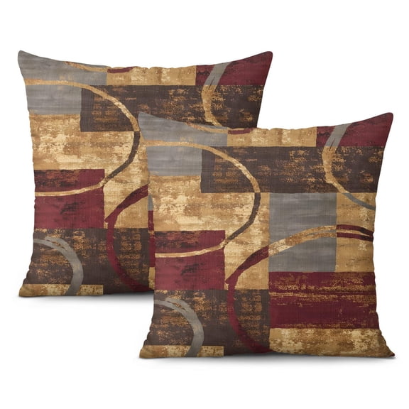 18x18 Brown & Teal Decorative Throw Pillow Covers: A Canvas of Abstract Modern Art