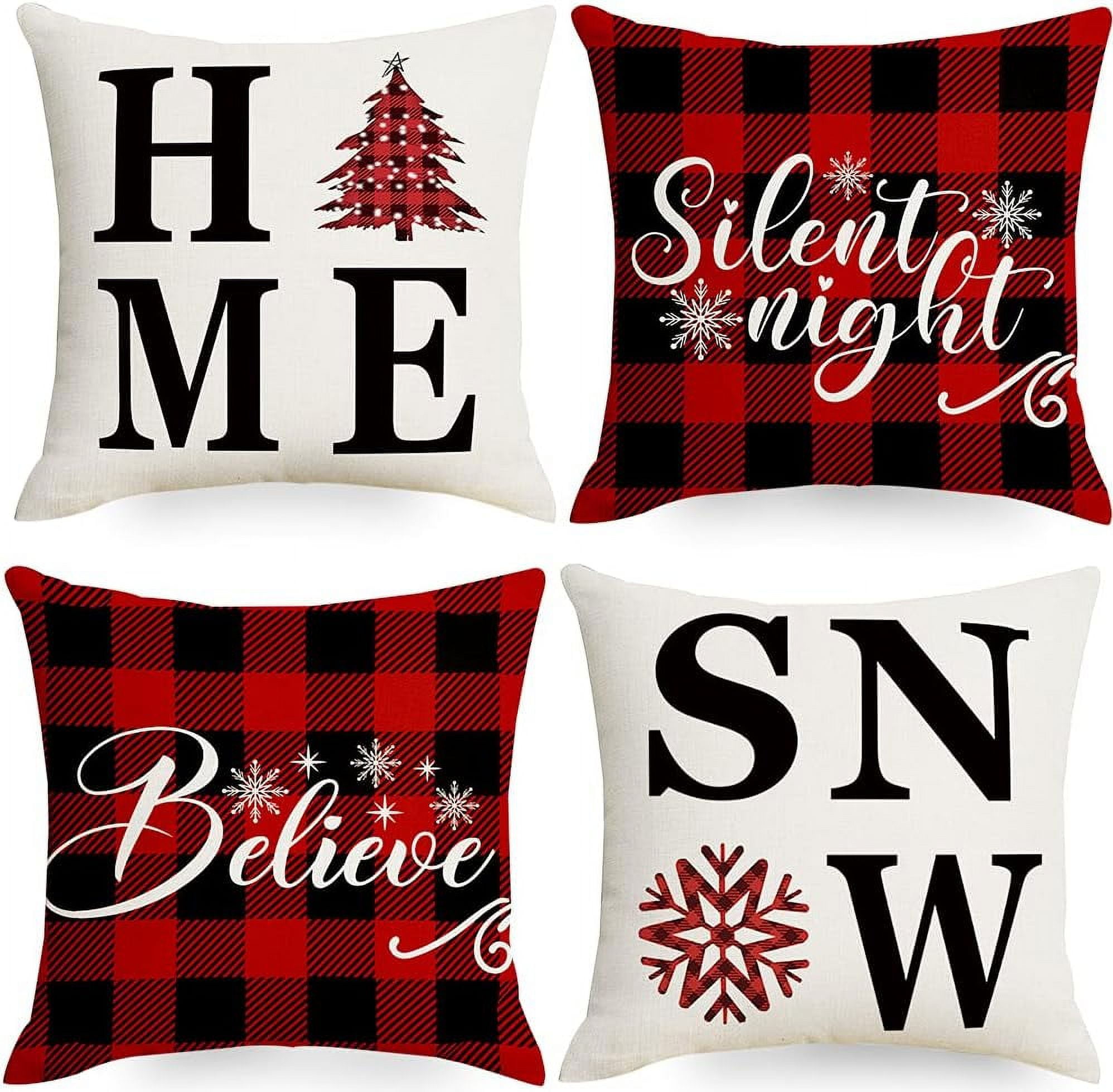 18x18 Christmas Snow Home Throw Pillow Covers,Decorative Farmhouse