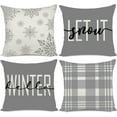 18x18 Christmas Throw Pillow Covers,Decorative Snowflake Hello Winter