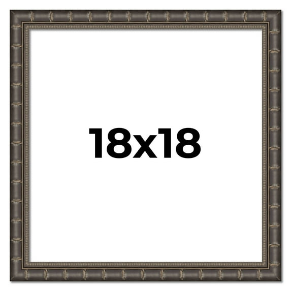 18x18 Frame Black Bamboo Solid Wood Picture Frame Width 1.5 Inches | Interior Frame Depth 0.5