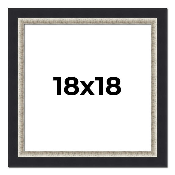 18x18 Frame Black Real Wood Picture Frame Width 2.25 Inches | Interior Frame Depth 0.5 Inches |