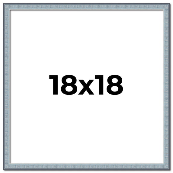 18x18 Frame Blue Scuffed Farm Board Solid Wood Picture Frame Width 0.75 Inches | Interior Depth 0.5