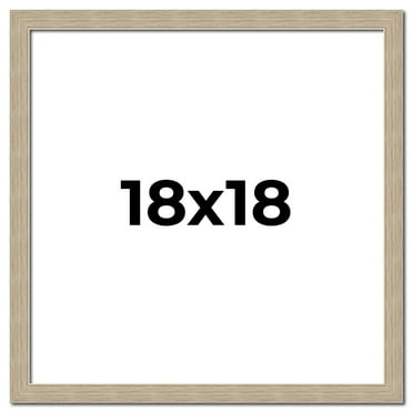 18x18 Frame Grey Solid Wood Picture Frame Width 1 Inches | Interior Frame Depth 0.5 Inches |