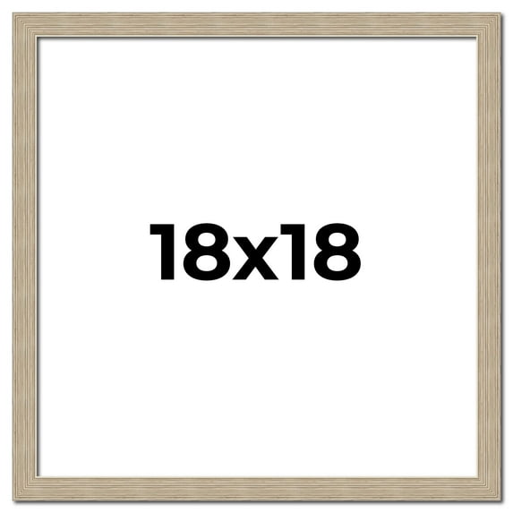18x18 Frame Grey Solid Wood Picture Frame Width 1 Inches | Interior Frame Depth 0.5 Inches |