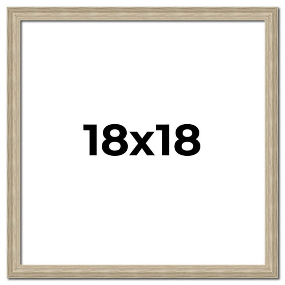 18x18 Frame Grey Solid Wood Picture Frame Width 1 Inches | Interior Frame Depth 0.5 Inches |