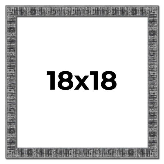 18x18 Frame Silver Black Rustic Sonoma Solid Wood Picture Frame | 1.5 Inch Moulding Width |