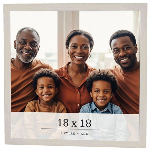 18x18 Frame White Wheat Solid Wood Picture Frame | Moulding Width 0.75 Inches | Interior Depth 0.5