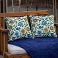 thumbnail image 1 of 18x18 Inch 2 Pack Outdoor Floral Throw Pillows,Waterproof & Fade-Resistant Patio Cushions for Bed,Couch,Sofa and Patio Furniture-Soft & Comfortable Decorative Pillow Covers,Blue, 1 of 8