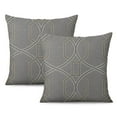 thumbnail image 1 of 18x18 Inch Decorative Patchwork Pillow Covers in Elegant Grey and Beige, Pack of 2, 1 of 7