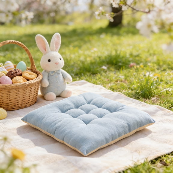 18x18 Inch Easter Decorative Outdoor Cushion, Patio Dining Chair Seat Pad, Weather Resistant Festival Cushion, Spring Pillow for Outdoor Party Garden Home Decoration