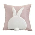 thumbnail image 1 of 18x18 Inch Easter Pillow Covers, 3D Embroidered Velvet Bunny Rabbit Throw Pillowcase for Sofa Couch Bedroom Decor, Spring Home Decoration Cushion Case, Bunny Rabbit Pillow Covers, 1 of 8