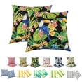 thumbnail image 1 of 18x18 Inch Outdoor Throw Pillows Set of 2, Waterproof & Fade-Resistant, Square Decorative Cushion For Patio Furniture, All Weather Outdoor Pillows (Tropical Flower Bird), 1 of 7