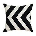 thumbnail image 1 of 18x18 Inch Outdoor Waterproof Pillow Covers - Striped Decorative Throw Pillow Cases - Modern Farmhouse Polyester Cushion Covers for Patio, Garden, Balcony Furniture - Black & White Stripes, 1 of 4