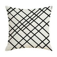 thumbnail image 1 of 18x18 Inch Outdoor Waterproof Pillow Covers - Striped Decorative Throw Pillow Cases - Modern Farmhouse Polyester Cushion Covers for Patio, Garden, Balcony Furniture - Black & White Stripes, 1 of 4