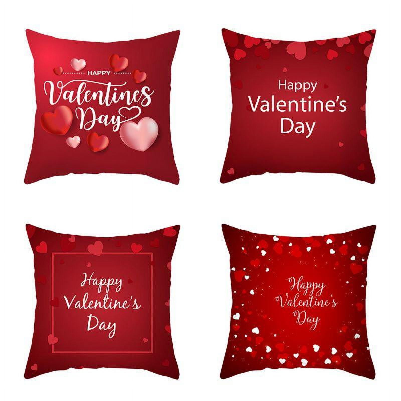 18x18 Inches Red Heart Pillow Covers, Lovers Pillowcase, Valentine's