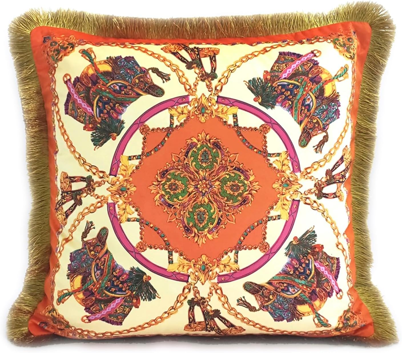 18x18 Inches Throw Pillow Cushion Cover Palace Horse Carriage Duplex