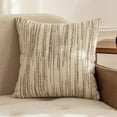thumbnail image 1 of 18x18 Neutral Striped Throw Pillows Soft Modern Farmhouse Sofa Pillow, Boho Decorative Accent Square Couch Cushion Pillows for Bed Chair Living Room, 1 of 6