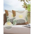 18x18 Outdoor Pillow Covers Set of 2 Bohemian Leaves Sun Outdoor