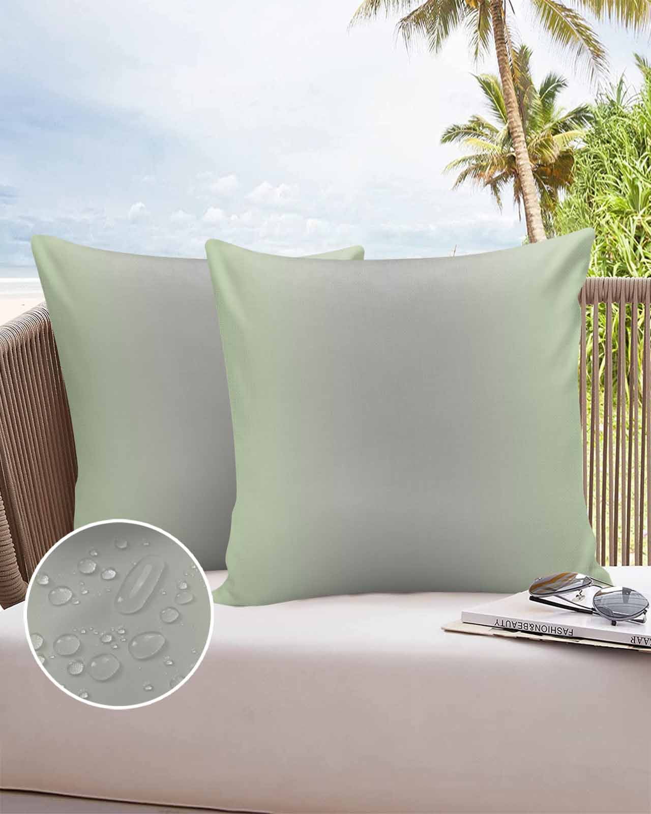18x18 Outdoor Pillow Covers Set of 2 Light Green Ombre Outdoor