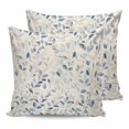 thumbnail image 1 of 18x18 Pillow Covers Set of 2, Blue Botanical Throw Pillow Covers Decorative Couch Cushion Case, Farmhouse Spring Summer Plant Microfiber Square Pillowcases for Bedroom Car Living Room, 1 of 7