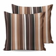 thumbnail image 1 of 18x18 Pillow Covers Set of 2, Brown Black Stripes Throw Pillow Covers Decorative Couch Cushion Case, Farmhouse Vintage Abstract Lines Microfiber Square Pillowcases for Bedroom Car Living Room, 1 of 7