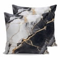 thumbnail image 1 of 18x18 Pillow Covers Set of 2, Marble Black Throw Pillow Covers Decorative Couch Cushion Case, Abstract Gold White Brick Stone Motif Microfiber Square Pillowcases for Bedroom Car Living Room, 1 of 7