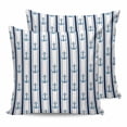 thumbnail image 1 of 18x18 Pillow Covers Set of 2, Navy Blue Anchor Nautical Throw Pillow Covers Decorative Couch Cushion Case, Coastal Ocean Summer Beach Microfiber Square Pillowcases for Bedroom Car Living Room, 1 of 7