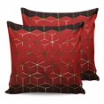 thumbnail image 1 of 18x18 Pillow Covers Set of 2, Ombre Red Geometric Throw Pillow Covers Decorative Couch Cushion Case, Modern Abstract Art Microfiber Square Pillowcases for Bedroom Car Living Room, 1 of 7