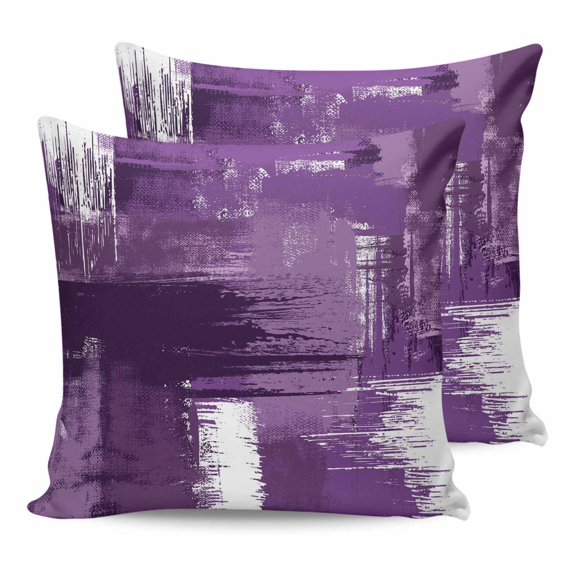 18x18 Pillow Covers Set of 2, Purple Abstract Throw Pillow Covers Decorative Couch Cushion Case, Modern Mottled Art Oil Painting Microfiber Square Pillowcases for Bedroom Car Living Room