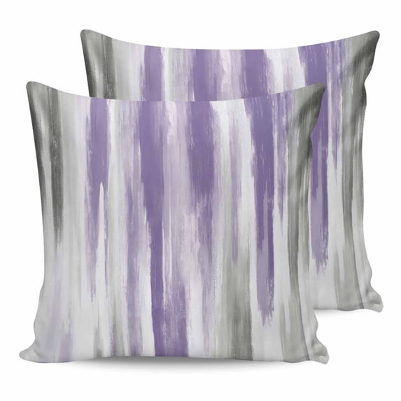 18x18 Pillow Covers Set of 2, Purple Gray Throw Pillow Covers Decorative Couch Cushion Case, Vintage Country Abstract Gradient Aesthetic Microfiber Square Pillowcases for Bedroom Car Living Room