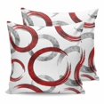 thumbnail image 1 of 18x18 Pillow Covers Set of 2, Red Grey Throw Pillow Covers Decorative Couch Cushion Case, Geometric Circle Modern Abstract Simple Art Microfiber Square Pillowcases for Bedroom Car Living Room, 1 of 7