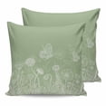 thumbnail image 1 of 18x18 Pillow Covers Set of 2, Sage Green Wildflowers Throw Pillow Covers Decorative Couch Cushion Case, Modern Floral Butterfly Plant Microfiber Square Pillowcases for Bedroom Car Living Room, 1 of 7