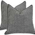 thumbnail image 1 of 18x18 Pillow Covers Set of 2 Charcoal Gray Chevron Pattern / Soft Cozy Chenille Cushion Covers, 1 of 6