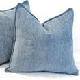 thumbnail image 1 of 18x18 Pillow Covers Set of 2 Dusty Blue Chevron Pattern / Soft Cozy Chenille Cushion Covers, 1 of 6